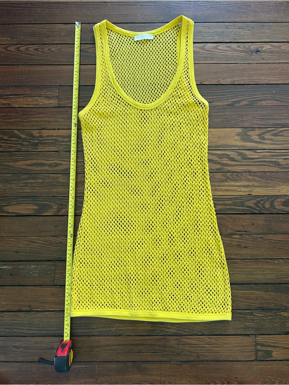 Yellow Mesh Swim Cover-Up Tunic